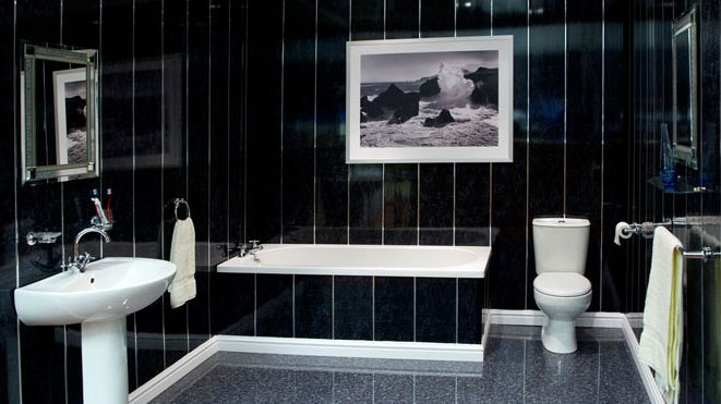 дизайн ванной в черном цвете