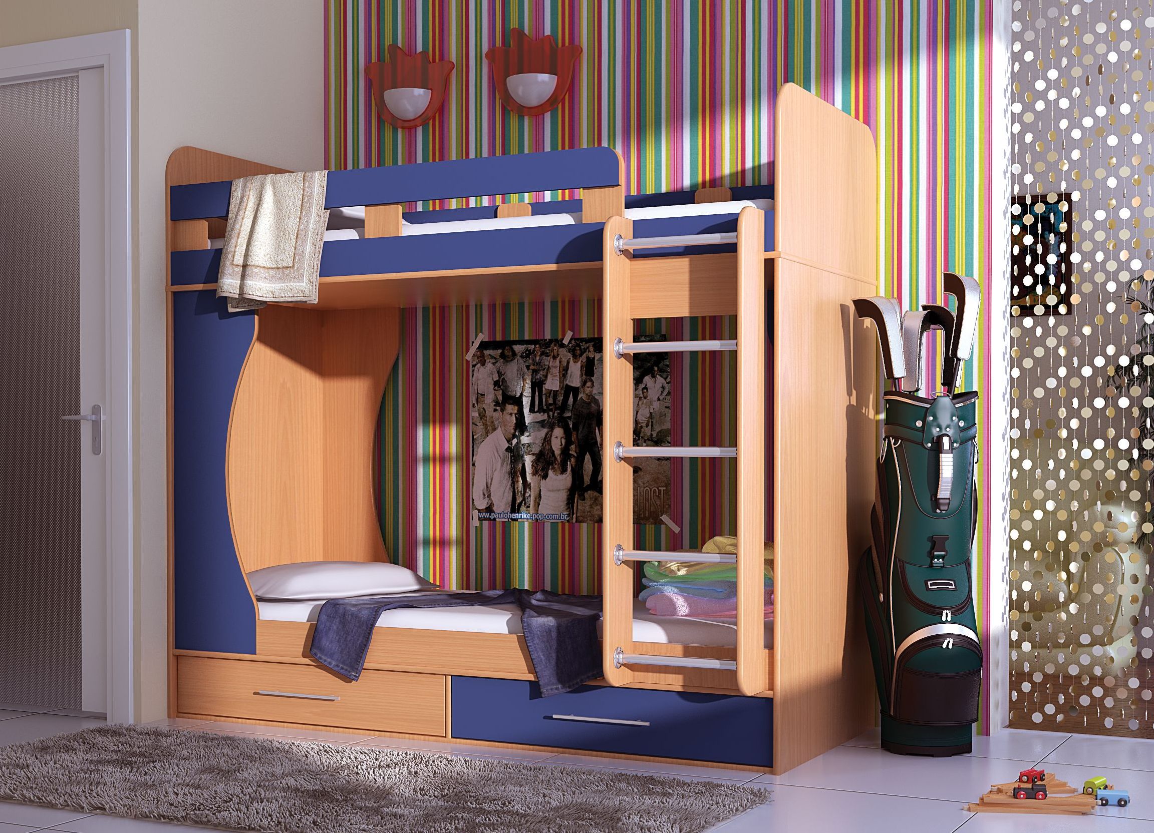 Детские двухъярусные кровати