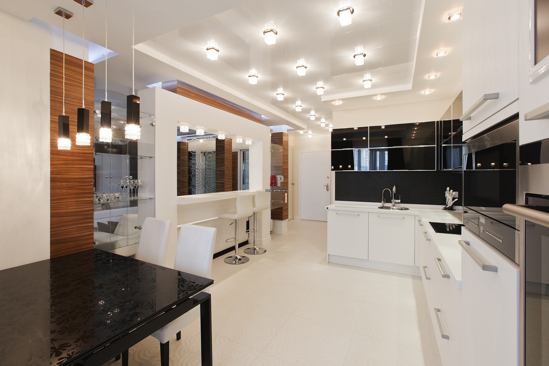 Кухня гостиная с барной стойкой 2