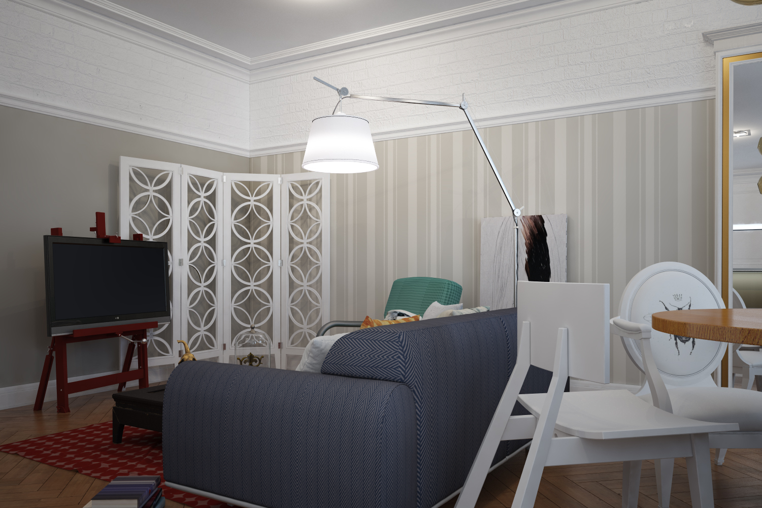 Обои под покраску в интерьере