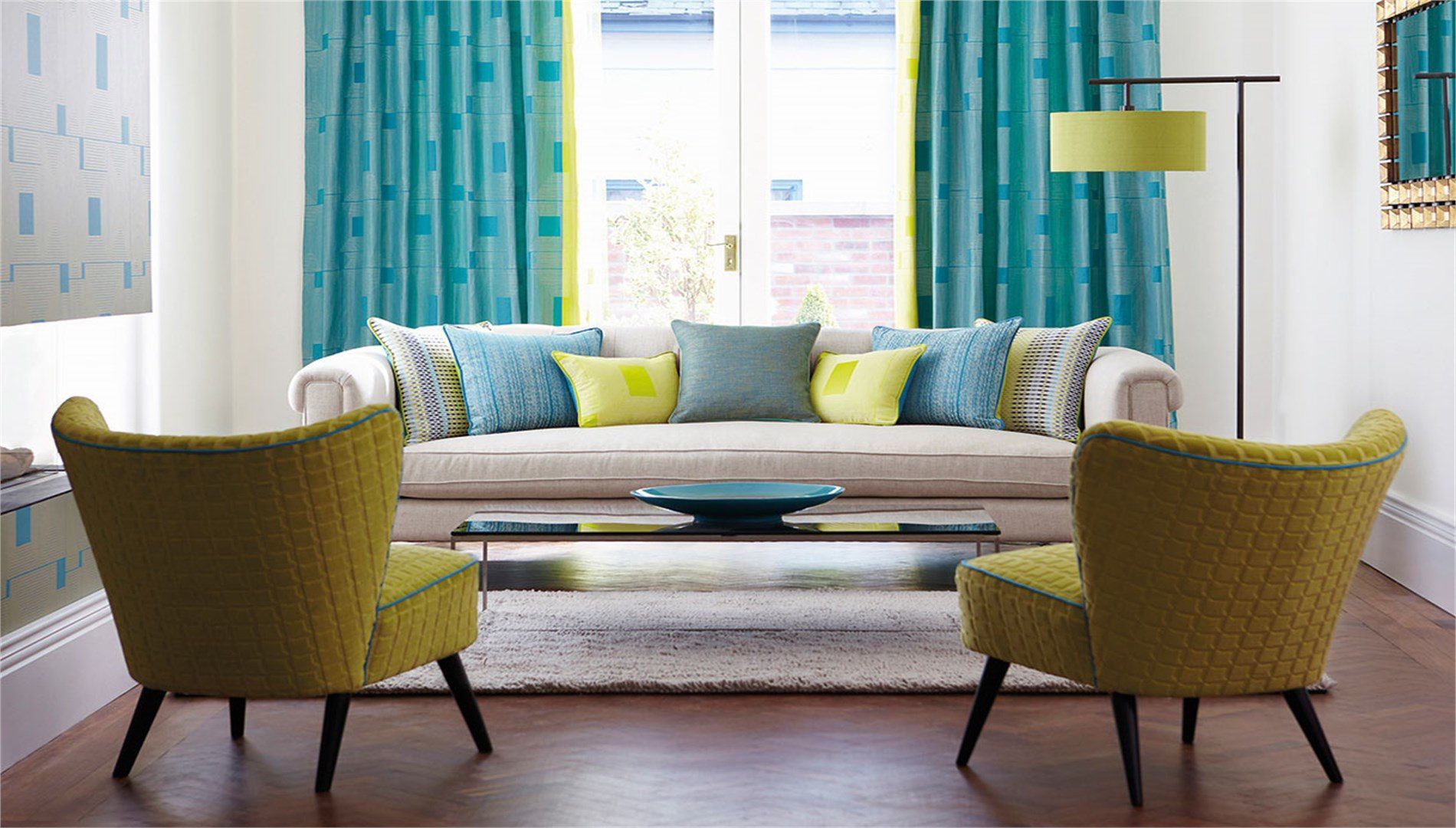 Шторы в стиле електика для зала