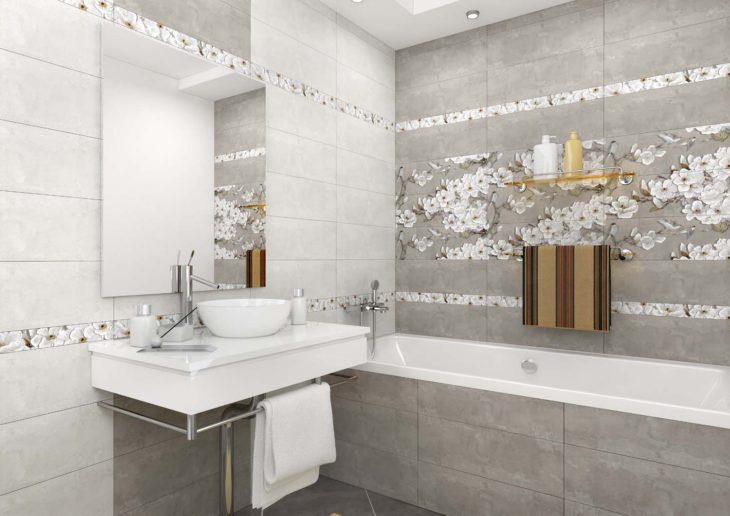 Модная кафельная плитка для ванной комнаты 2017. 40 фото идей