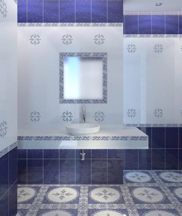 Модная кафельная плитка для ванной комнаты 2017. 40 фото идей