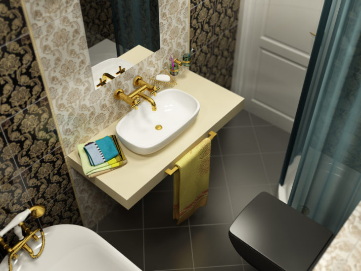 отделка маленькой ванной комнаты плиткой фото дизайн